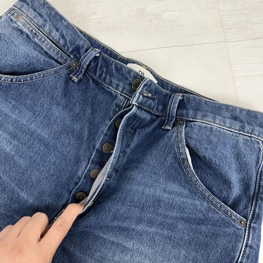 Banana Republic High Rise Rigid Bow Jeans 31 Blue‎ Horseshoe Barrel Leg NO BELT - Picture 12 of 16